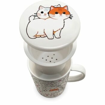 Tisanière – Chats + filtre porcelaine