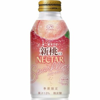 FUJIYA – New Harvest Fresh White Peach Sparkling Nectar – 380ml