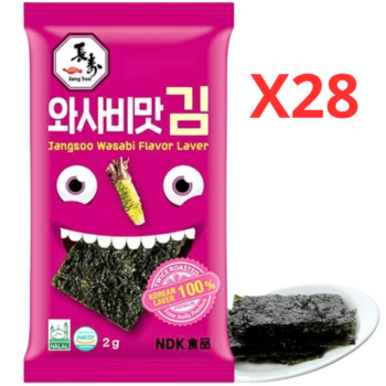 JANGSOO – Wasabi Laver Seaweed – 28x 2g